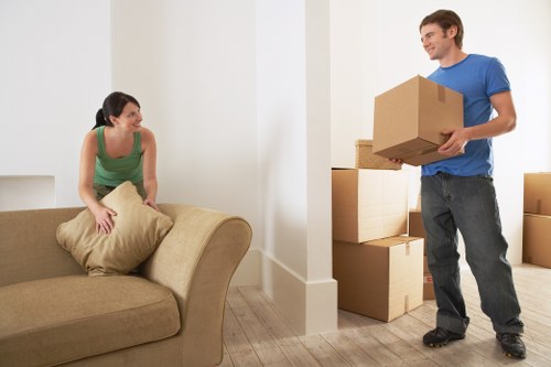 Expert packers handling household items